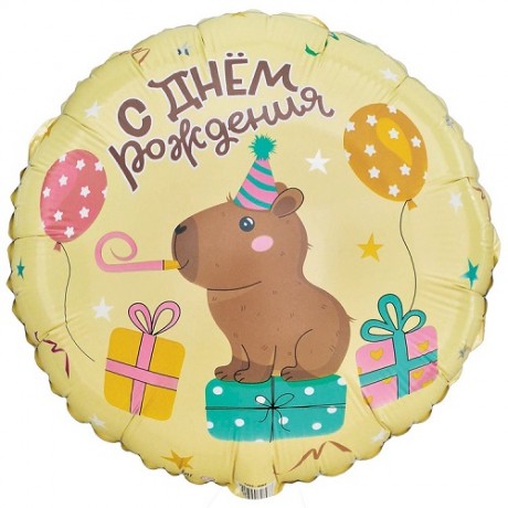 Шар Круг С днем рождения Капибара